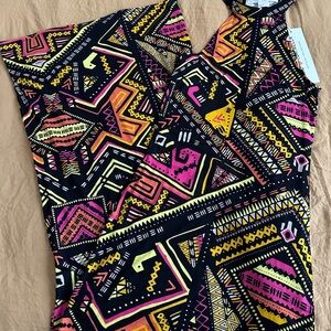 H&M Coachella Geometric Maxi Dress - Black, Pink, Yellow